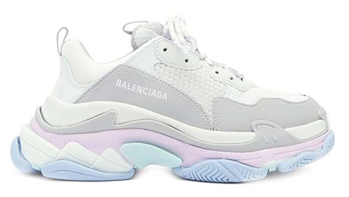 Triple S leather and mesh trainers, Balenciaga